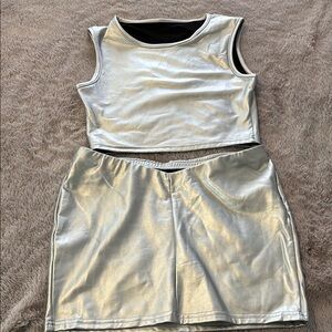 Silver Women's Skirt Set
